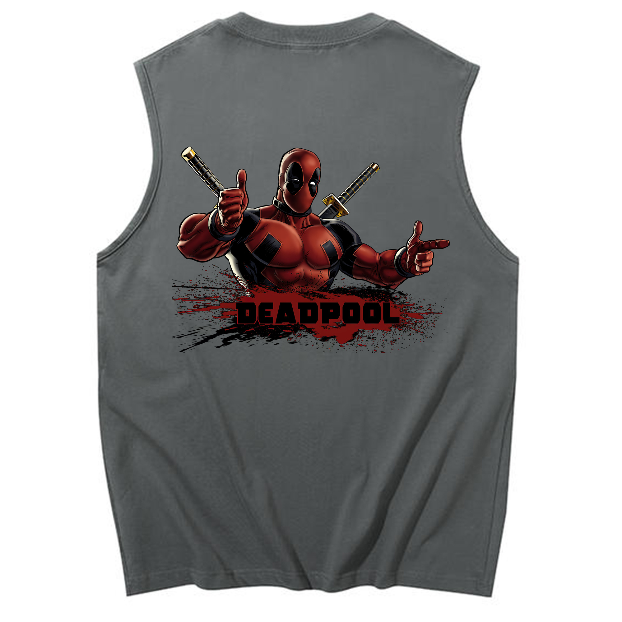 （画像用） Deadpool デッドプール コットン100％タンクトップ（背面プリント）